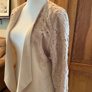 Draped Blazer with lace overlay